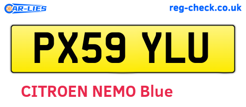 PX59YLU are the vehicle registration plates.