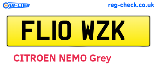 FL10WZK are the vehicle registration plates.
