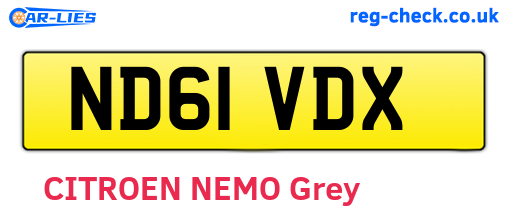ND61VDX are the vehicle registration plates.