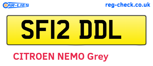 SF12DDL are the vehicle registration plates.