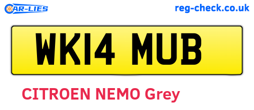 WK14MUB are the vehicle registration plates.