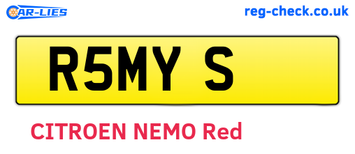 R5MYS are the vehicle registration plates.
