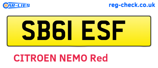 SB61ESF are the vehicle registration plates.