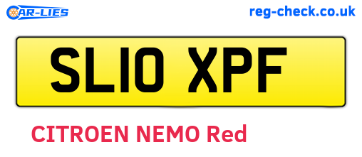 SL10XPF are the vehicle registration plates.