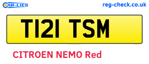 T121TSM are the vehicle registration plates.
