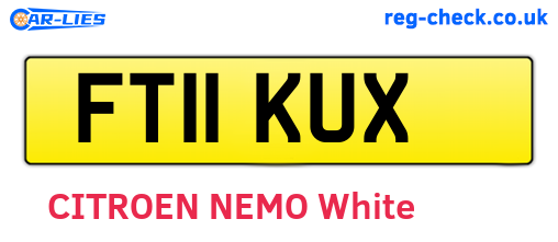 FT11KUX are the vehicle registration plates.