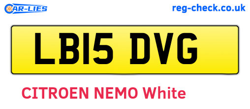 LB15DVG are the vehicle registration plates.