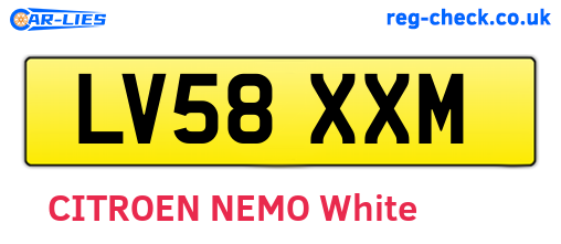 LV58XXM are the vehicle registration plates.