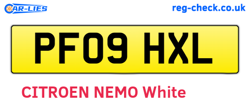 PF09HXL are the vehicle registration plates.