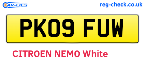 PK09FUW are the vehicle registration plates.
