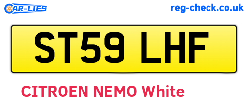 ST59LHF are the vehicle registration plates.