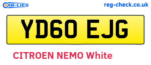 YD60EJG are the vehicle registration plates.