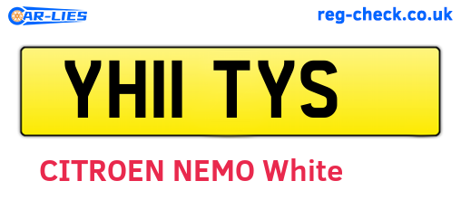 YH11TYS are the vehicle registration plates.