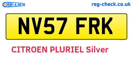 NV57FRK are the vehicle registration plates.