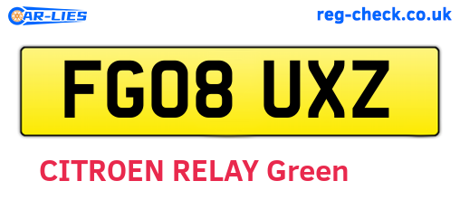 FG08UXZ are the vehicle registration plates.