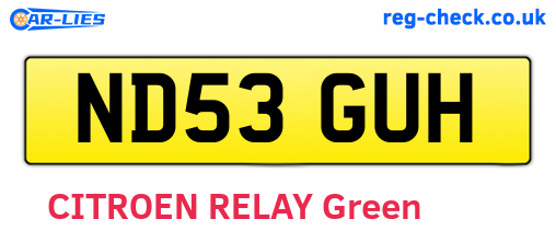 ND53GUH are the vehicle registration plates.