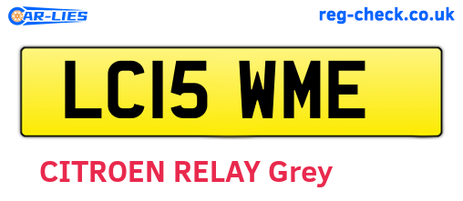 LC15WME are the vehicle registration plates.