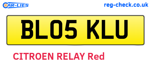 BL05KLU are the vehicle registration plates.