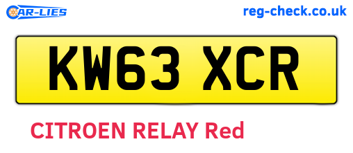 KW63XCR are the vehicle registration plates.