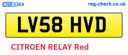 LV58HVD are the vehicle registration plates.