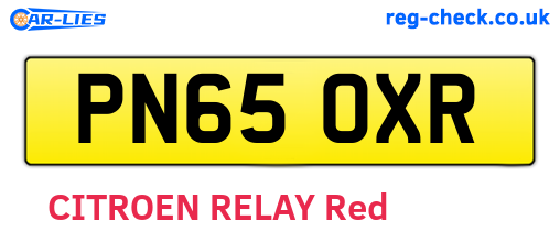 PN65OXR are the vehicle registration plates.