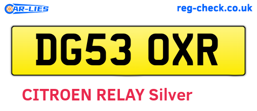 DG53OXR are the vehicle registration plates.