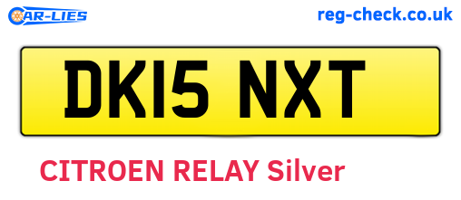 DK15NXT are the vehicle registration plates.