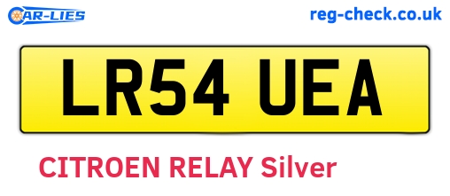 LR54UEA are the vehicle registration plates.