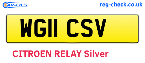 WG11CSV are the vehicle registration plates.