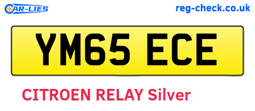 YM65ECE are the vehicle registration plates.
