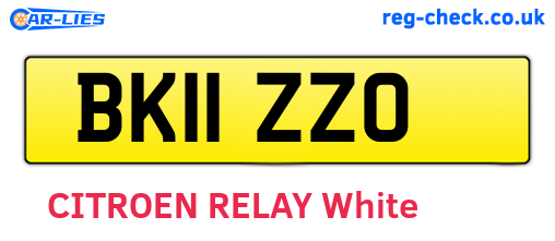 BK11ZZO are the vehicle registration plates.