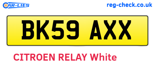 BK59AXX are the vehicle registration plates.