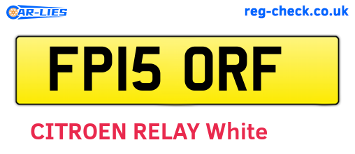 FP15ORF are the vehicle registration plates.
