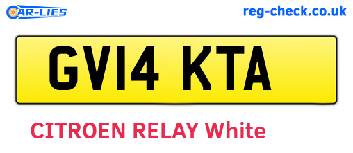 GV14KTA are the vehicle registration plates.