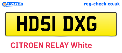 HD51DXG are the vehicle registration plates.
