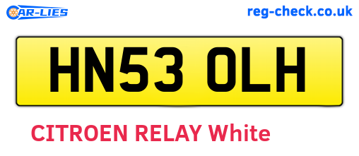 HN53OLH are the vehicle registration plates.