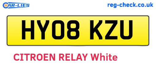 HY08KZU are the vehicle registration plates.