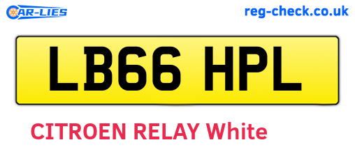 LB66HPL are the vehicle registration plates.
