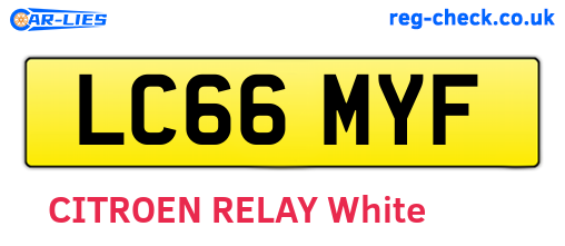 LC66MYF are the vehicle registration plates.