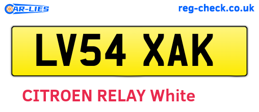 LV54XAK are the vehicle registration plates.