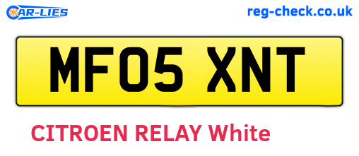 MF05XNT are the vehicle registration plates.