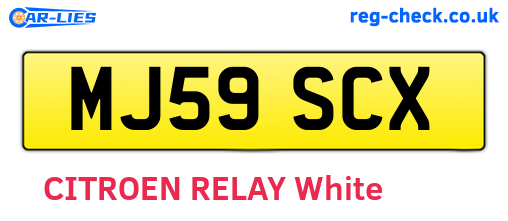 MJ59SCX are the vehicle registration plates.