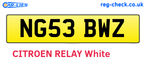 NG53BWZ are the vehicle registration plates.