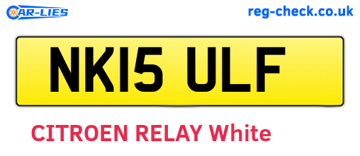 NK15ULF are the vehicle registration plates.