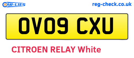 OV09CXU are the vehicle registration plates.