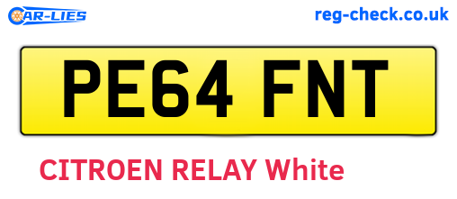 PE64FNT are the vehicle registration plates.