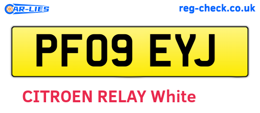 PF09EYJ are the vehicle registration plates.