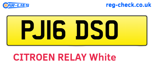 PJ16DSO are the vehicle registration plates.