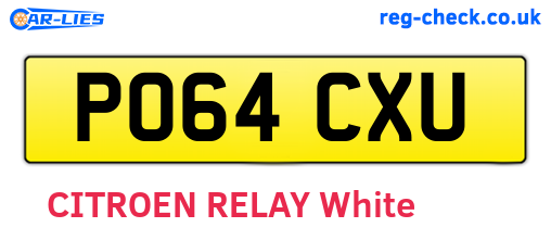 PO64CXU are the vehicle registration plates.