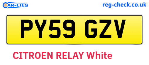 PY59GZV are the vehicle registration plates.